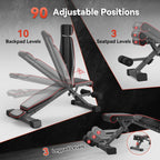 Banca Plegable con Capacidad de 299.37 KG - Banco Ajustable para Gimnasio en Casa, Entrenamiento Completo del Cuerpo con Soporte para Cabeza y Columna Vertebral, Ideal para Navidad y Acción de Gracias