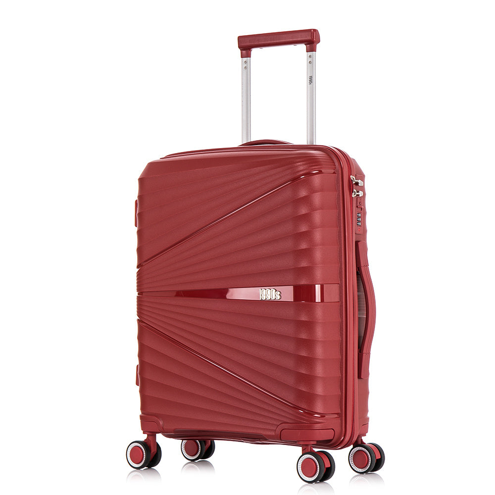 Maleta de cabina de 55x39x21.5cm (46L) de polipropileno - Candado incrustado - 20 pulgadas - RK06 Choco Azul Marino