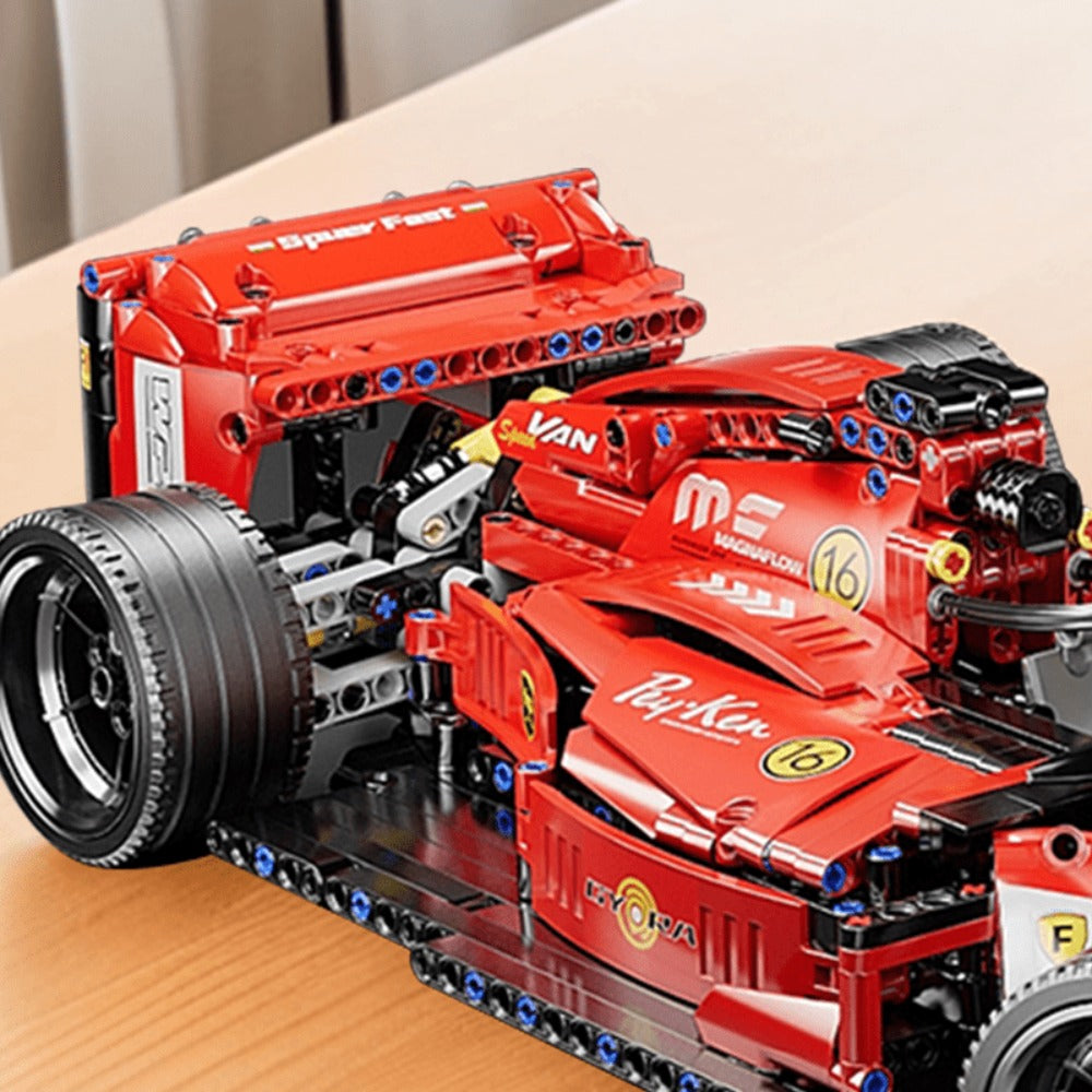 Coche de bloques de construcción de 1163 piezas, diseño de ciencia y tecnología con apariencia genial en y rojo, el ensamblaje es simple y fácil de operar, apto para regalos de festividades para amantes de las modas