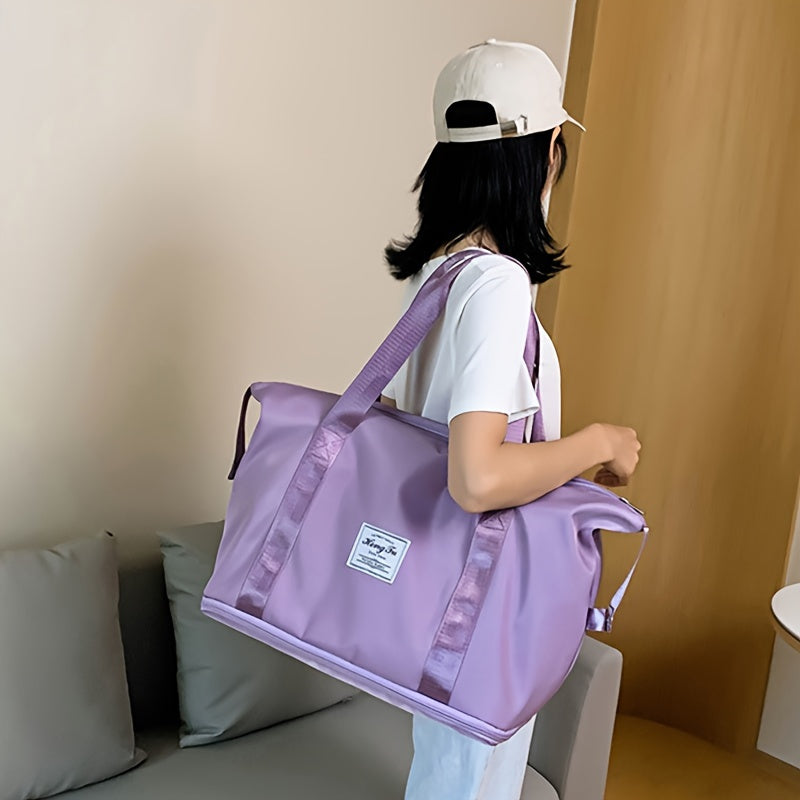 Bolso de mano de gran capacidad, equipaje de fin de semana ligero de nailon, bolsa de viaje portátil para gimnasio y almacenamiento