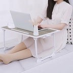 Escritorio para Laptop, Mesa de Cama para Laptop con Patas Plegables y Ranura para Taza, Soporte de Lectura para Portátil, Bandeja de Cama para Laptop para Cama Sofá Desayuno Trabajo Estudio Lectura, Soporte para Laptop para Cama, Mesa de Cama para Laptop