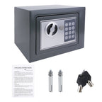 Caja Fuerte Electrónica Digital de Seguridad con Cerradura de Contraseña y Llave, Caja de Depósito de Dinero en Efectivo, Acero Resistente con 2 Llaves para Oficina, Hogar, Hotel, Montaje en Pared o Suelo