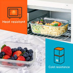 Contenedores Herméticos para Alimentos con Tapas - 6 Piezas de 1040 ml y 6 Piezas de 800 ml, Recipientes de Vidrio para Preparación de Comidas, Contenedores Reutilizables, Recipientes de Vidrio con Tapas, Contenedores para Alimentos