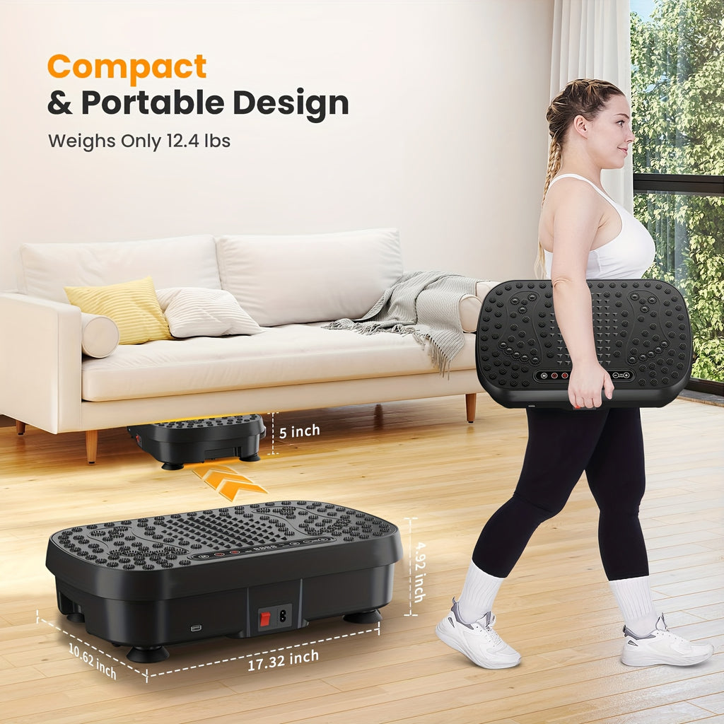Placa de vibración inteligente para ejercicio, pérdida de peso y drenaje linfático, salud - Plataforma de entrenamiento de cuerpo completo con 99 niveles de velocidad, tecnología de vibración silenciosa, diseño portátil para gimnasio en casa, tonificación