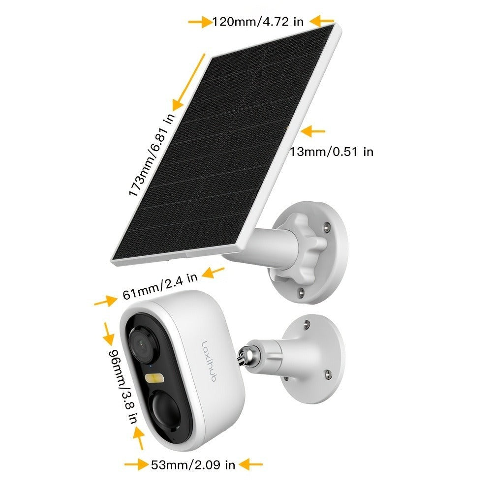 Cámara de Seguridad Inalámbrica Solar Arenti para Exteriores, Cámara de Seguridad para Hogar y Jardín, Cámara CCTV, Alimentación por Batería Solar Sin Cables, Cámara de Vigilancia con Batería, Nube/SD, Detección de Movimiento con IA, Foco, IP65, Visión No