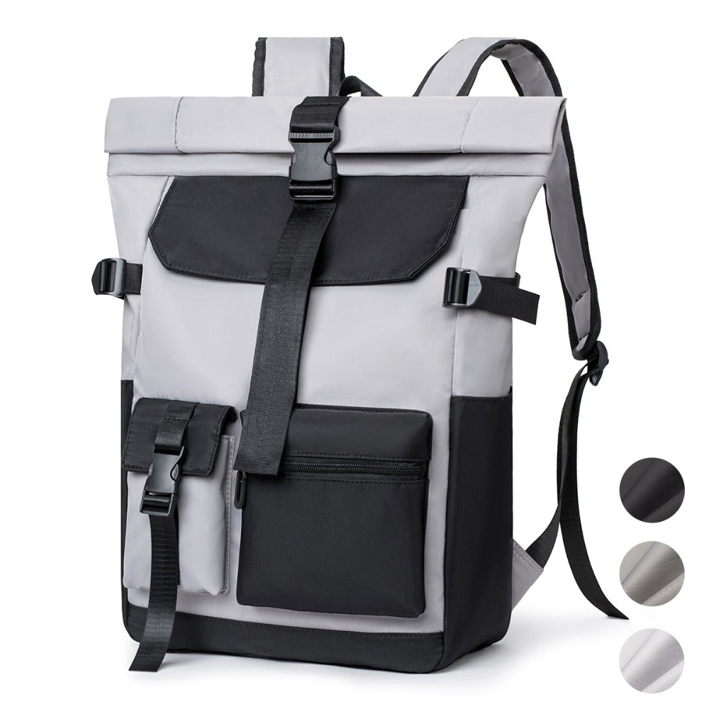Mochila de Viaje Moderna de 20L/26L para Hombres, Mujeres, Estudiantes, Mochila Escolar Ligera con Tapa Enrollable, con Cremallera Antirrobo, Mochila Ligera para Senderismo, Viajes y Deportes al Aire Libre