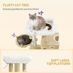 Torre para Gatos Pequeña, 98Cm de Alto, Espaciosa y Robusta, con un Perch Grande Suave, Juguetes de Felpa, Escondites, Postes para Rascar, Alfombrilla para Rascar Gatos, Disponible en Gris Claro/Gris Oscuro/Beige