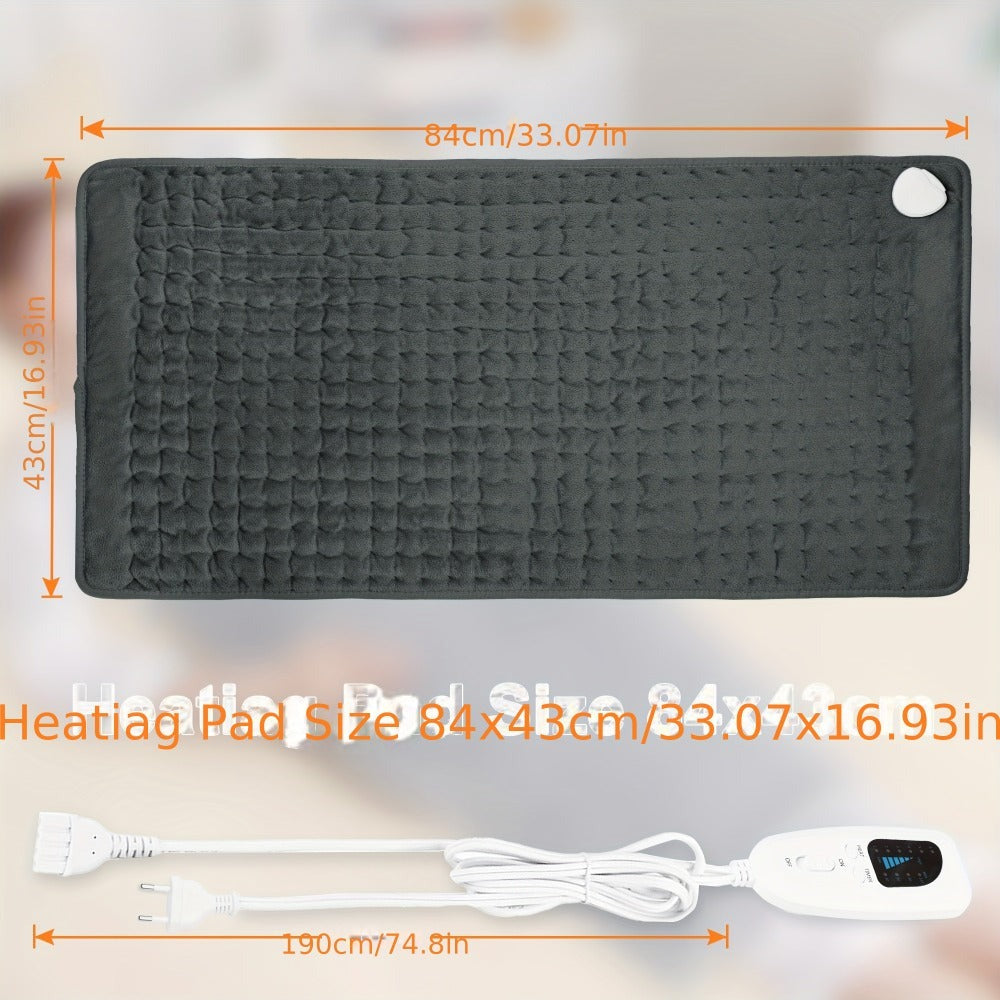 Almohadilla Térmica - 6 Niveles de Calor, hasta 140°F, Apagado Automático a las 2 Horas, 84 cm × 43 cm / 60 cm × 30 cm, Franela Suave, Lavable a Máquina, para Calentar Cuello, Hombro, Rodilla y Pierna, un Regalo para Hombres, Mamá y Papá, el Regalo Perfec