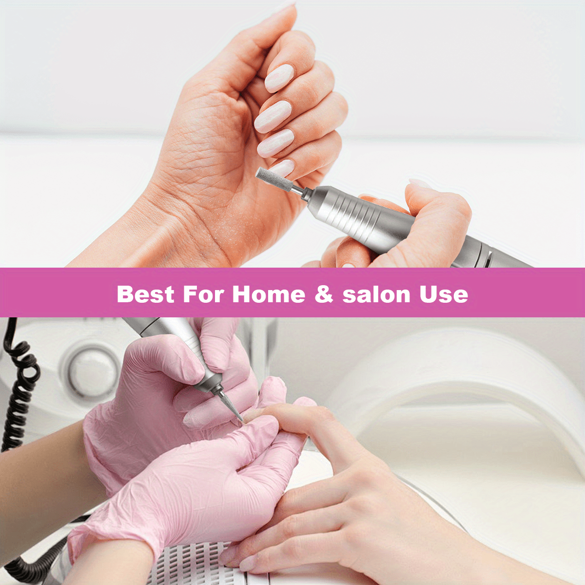 Set de Torno Eléctrico Profesional para Uñas, 45000 RPM, Herramienta Recargable USB Portátil para Uñas Artísticas, Adecuado para Uñas de Cristal, Uñas de Gel, Herramientas de Pulido para Manicura, Herramientas de Modelado para Manicura, Suministros para T