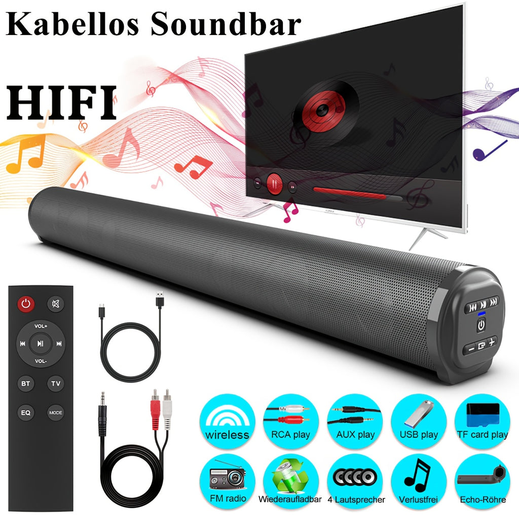 Barra de sonido para TV para cine en casa juegos y música | Inalámbrico y Control Remoto