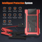 SWAREY 12000Mah Arrancador de Coche con Batería Externa y Compresor de Aire de 150PSI, 6000A Impulsores de Batería de Coche 12V con Inflador de Neumáticos, con Pantalla LCD, Batería Externa Arrancadora (7.5L Gas/6L Diésel), Luz LED