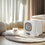 Caja de Arena para Gatos con Tapa: Arena Cerrada para Gatos, Bandeja Grande para Baño de Gatos con Diseño de Cajón de Fácil Limpieza, 38.8 X 35.8 X 48.3Cm, Sin Batería