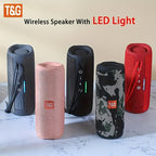 Altavoz Bluetooth | Altavoz sin varillas T&G TG365 con luz LED, altavoz sin varillas portátil, IPX4, micrófono incorporado, compatible con cable