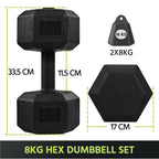Juego de 2 Mancuernas Costoffs, Mancuernas de Hierro Fundido Hexagonales para Aeróbica, Gimnasia y Entrenamiento de Fitness
