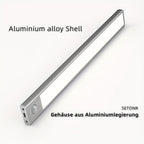 Luces LED para bajo mueble Setonr con carcasa de aleación de aluminio, luz con sensor de movimiento a pilas recargables para uso en interiores, luces magnéticas regulables para armario, iluminación inalámbrica para bajo mostrador para cocina, escaleras, d