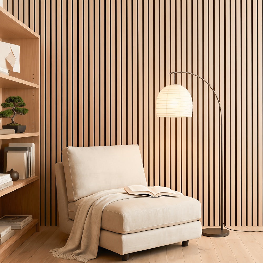 Paquete de 2/4 Paneles Acústicos Autoadhesivos, Tamaño 60*120 Cm, Fieltro Absorbente de Sonido, Diseñados Específicamente para Aislamiento Acústico y Reducción de Eco. Paneles de Pared Decorativos con Diseño de Grano de Madera, Adecuados para Decorar las