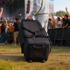 Bolsa para herrajes de batería VEVOR con ruedas, 1680D, bolsa de transporte para equipo de batería, estuche de transporte con asa resistente, cremallera duradera, ruedas de PVC suaves, múltiples bolsillos, para herrajes y accesorios de soporte, negro