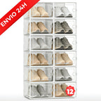 RELAXTY Pack Organizador de Calzado – Cajas DE Zapatos Transparentes Apilables con Apertura Frontal, Sistema Antivuelco y Ventilación