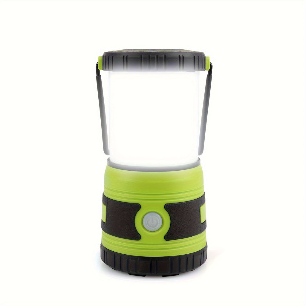 Una linterna portátil que ofrece 1500 lúmenes, con cuatro modos de iluminación, un reflector ajustable y diseñada como una luz de emergencia a pilas ideal para balcones, patios de pared, jardines y cortes de energía, pero no incluye una batería.