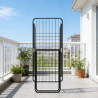 Tendedero de patio con balcón negro, gran tendedero en forma de ala, plegable, para interior y exterior, para el hogar, de pie 145x95x55CM