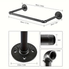 Perchero de tubo industrial de 200 cm para montar en la pared, toallero, barra para prendas de estilo vintage, riel de pared de alta resistencia para colgar y exhibir ropa, para dormitorio y lavadero