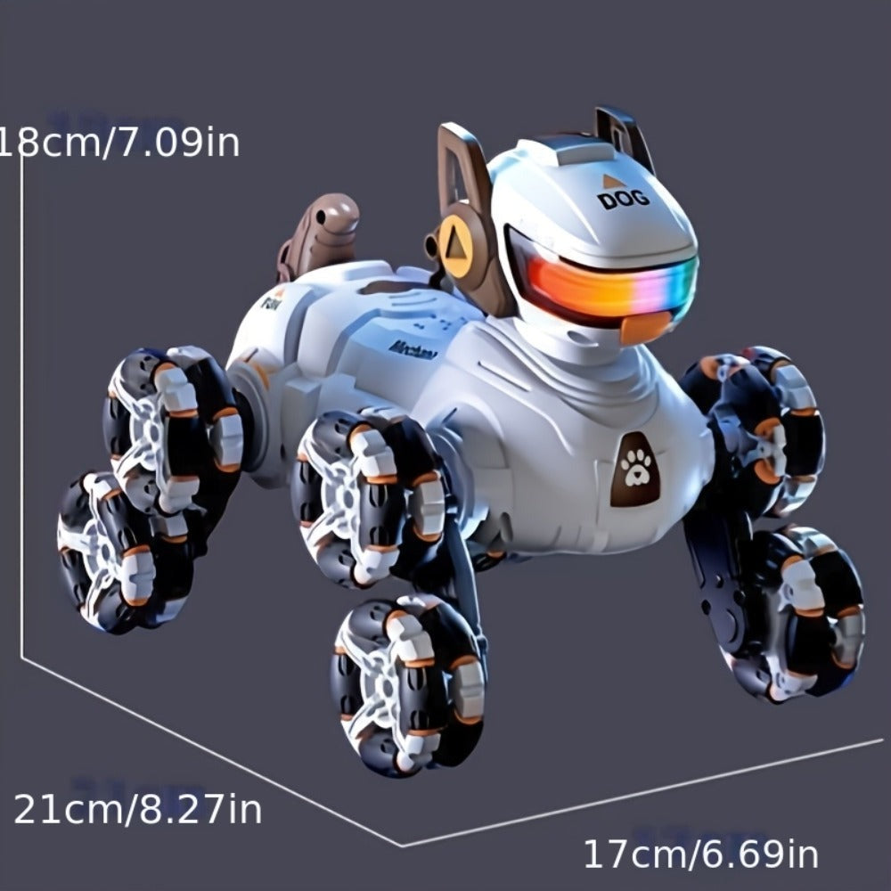 Perro Robot Todoterreno de Gran Tamaño de 2ª Generación Mejorado con Control Remoto por Gestos, Juguete Robot Inteligente, Caminante Mecánico Acrobático para Niños, Dron RC de Mascota a Gran Escala (Regalo Ideal para Fiestas)
