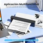 Impresora Térmica Portátil A10 Mejorada, Impresora Térmica Sin Tinta Compatible con Tamaño Carta US y A4, para Negocios/Oficina/Hogar, Compatible con Teléfono, Tablet y Laptop, Viene con 10 Hojas de Papel Térmico