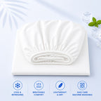 Sábana bajera ajustada fresca de verano - Suave con la piel y transpirable, que absorbe la humedad, protector de colchón acolchado antideslizante con elástico de 360°, resistente a las arrugas, a la decoloración y al encogimiento, lavable a máquina (funda