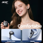 Auriculares Bluetooth | [Producto oficial auténtico de Acer] Auriculares inalámbricos TWS OHR617 con graves profundos, sonido estéreo, batería de