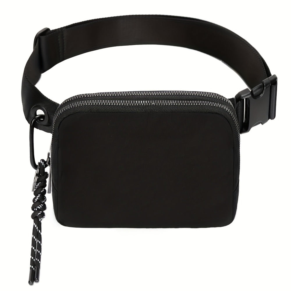 LOCAL LION Riñonera, Bolso de Hombro para Mujer, Riñonera Negra para Mujer, Diseño Simple, Riñonera Deportiva de Ochenta para Mujer, Adecuada para Viajes, Compras, Senderismo, Negro/Blanco, Almacén Local