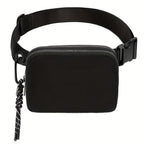 LOCAL LION Riñonera, Bolso de Hombro para Mujer, Riñonera Negra para Mujer, Diseño Simple, Riñonera Deportiva de Ochenta para Mujer, Adecuada para Viajes, Compras, Senderismo, Negro/Blanco, Almacén Local