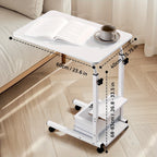 Escritorio | Escritorio Elevable de Altura Ajustable 68.58cm-83.82cm, Escritorio de Ordenador de 3 Niveles con Almacenamiento, Diseño Deslizante