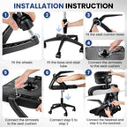 Silla de oficina ergonómica con reposacabezas y soporte lumbar, silla giratoria de escritorio con altura ajustable, silla de ordenador con respaldo de malla transpirable, reposabrazos y ruedas para oficina en casa, estudio, gaming