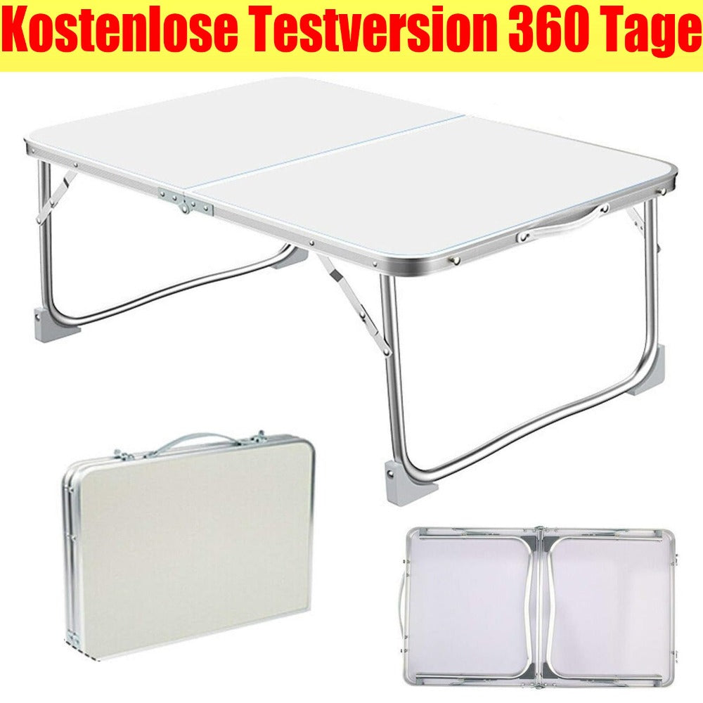 Mesa Plegable de Camping, Mesa de Picnic Ligera de Aluminio, Mesa Portátil para Laptop, Escritorio de Regazo, Ideal para Picnic/Camping o Desayunar, Leer, Ver Películas en la Cama/Sofá
