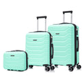 Juego de 3 Maletas 55x40x20cm ABS+Policarbonato | Maleta Mediana Expandible 66x45x27.50 - 30cm Extendido - 23kg | Neceser 29cm | Semirrígida trolley 4 ruedas giratorios a 360º cierre numérico - Negro/AzulMarino/RosaDorado/Turquesa/Menta/Verde/Amarillo/Ros