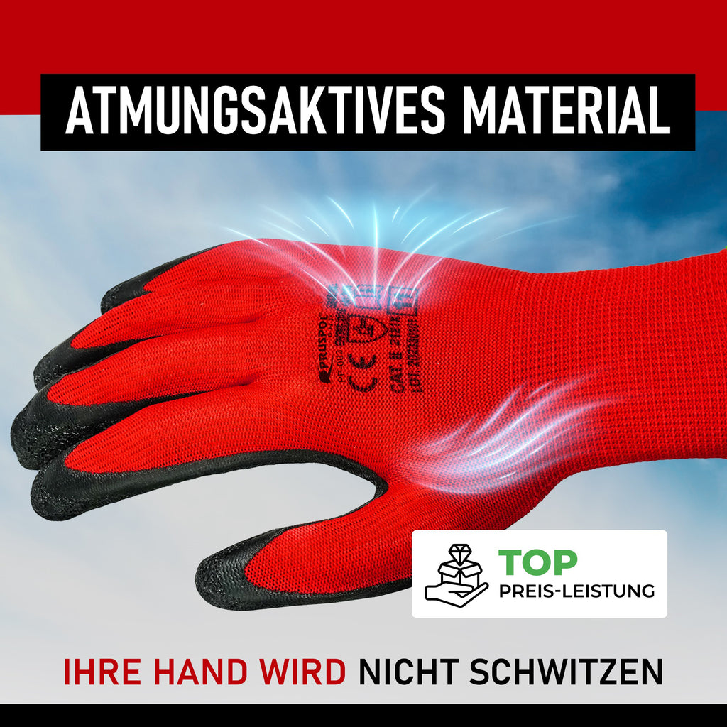 12 a 24 Pares de Guantes de Trabajo Duraderos (Talla 7/8/9/10/11), Guantes de Jardinería, Guantes de Montaje para Hombres/Mujeres con Revestimiento de Látex para Construcción, Mecánica, Talleres, Carpintería, Logística, Paquete al por Mayor