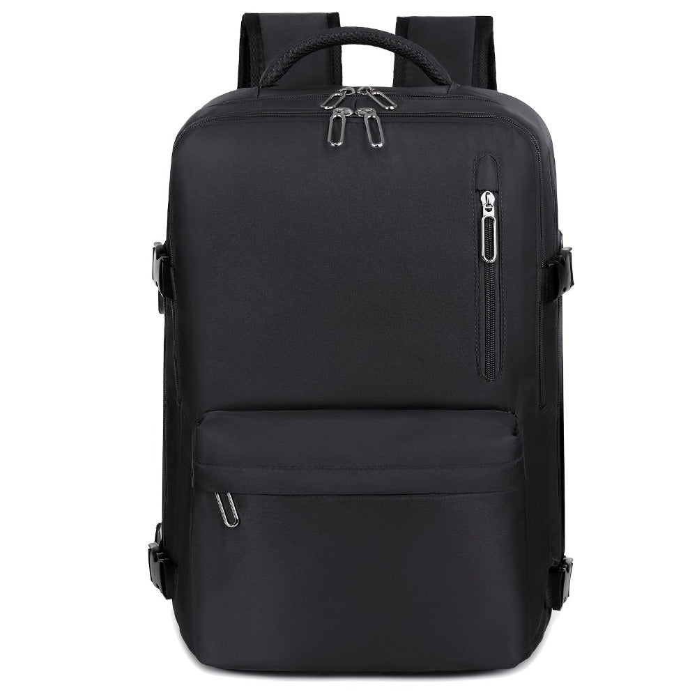 La mochila está hecha de tela Oxford de alta calidad, con un compartimento de viaje de separación seca y húmeda, color sólido, mochila simple y de gran capacidad con compartimento independiente para zapatos, ideal para viajes, desplazamientos y escuela