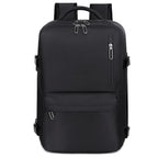 La mochila está hecha de tela Oxford de alta calidad, con un compartimento de viaje de separación seca y húmeda, color sólido, mochila simple y de gran capacidad con compartimento independiente para zapatos, ideal para viajes, desplazamientos y escuela