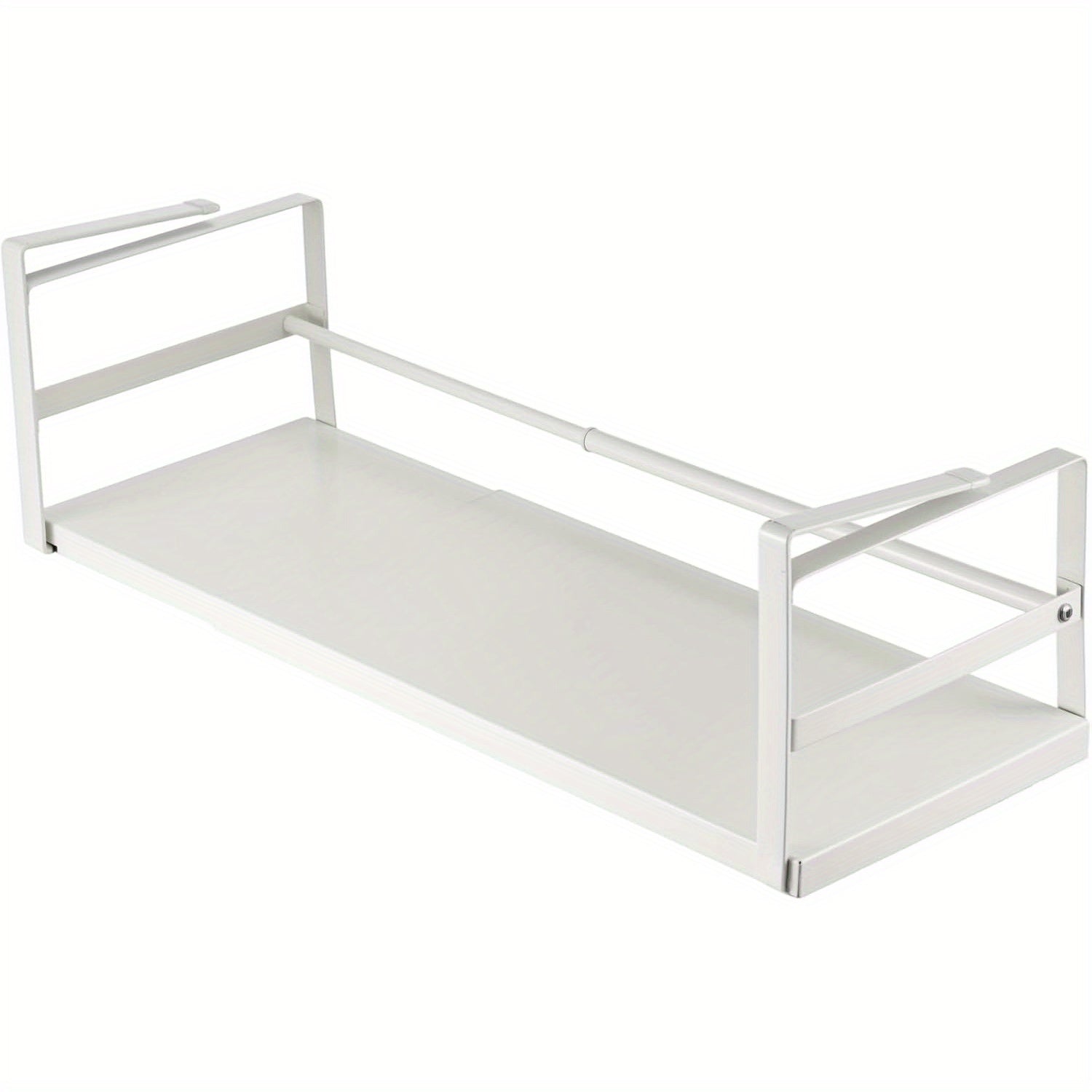 Estante de almacenamiento ajustable para colocar debajo del mueble, organizador de cocina expandible de 45 a 63 cm, estante colgante de metal para especias, frascos, cuencos, organizador que ahorra espacio para cocina, despensa o baño, estantes multiusos