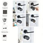 Cerradura Inteligente Cilindro Compatible para Oficina - Sistema de Desbloqueo 5 en 1 con Huella/Llave/Tarjeta/Contraseña/Control por App Tuya, Adecuada para Puertas y Sistemas de Entrada