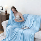 Mantas Refrescantes para Personas Calientes - Manta de Verano Delgada, Ligera, Transpirable, Suave, de Doble Cara, Mejorada para Cama, Sofá, Sillón, Mantiene Fresco para Sudores Nocturnos