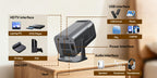 LUXVYN 2026 Proyector Portátil, con Android 11, Dual Wifi6, Brillo de 340ANSI, Local 1280X720P HD, Soporte 4K, Bajo Ruido, Ángulo de Proyección Flexible de 180°, Mini Proyector de Cine en Casa