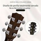 Guitarra Folk Brillante de 40 Pulgadas, Ideal para Novatos, Adultos Principiantes, una Herramienta de Práctica y una Guitarra Acústica Fácil de Usar para Estudiantes
