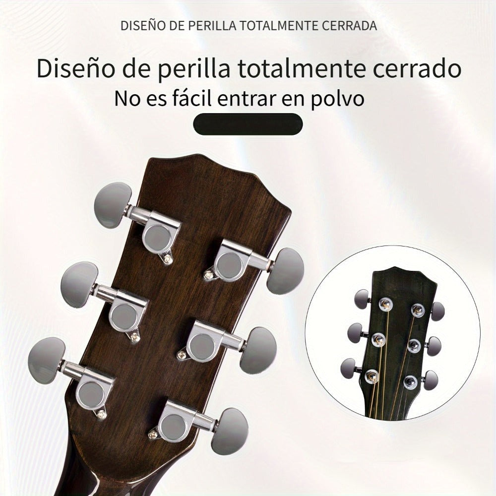 Guitarra Folk Brillante de 40 Pulgadas, Ideal para Novatos, Adultos Principiantes, una Herramienta de Práctica y una Guitarra Acústica Fácil de Usar para Estudiantes