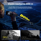 Gafas Binoculares de Visión Nocturna Infrarroja, con Luz Táctica, Batería de Litio de Gran Capacidad de 5000mAh, Zoom Digital 10x, Pantalla IPS Ultra HD de 3 Pulgadas, Distancia de Visión Nocturna de 800m, Regalo Perfecto para Entusiastas del Aire Libre |