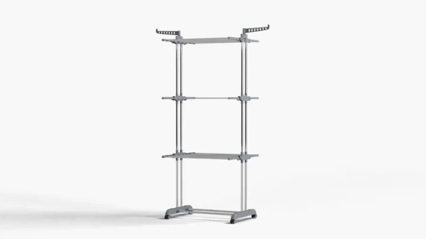 Tendedero de ropa, 4 Niveles Tendederos Plegables Vertical con Ruedas Amplio Espacio de Secado Tendederos, Acero Inoxidable Tendal para Exterior y Interiores