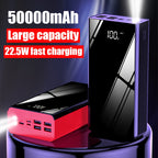 Batería externa | Banco de energía de 50000 mAh, 22,5 W de carga rápida, diseño de espejo de pantalla completa, banco de energía de gran