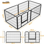 Costoffs Jaula para Perros de 80 x 60 cm con Puerta y Anillos para Piso, Ideal para Uso Interior y Exterior