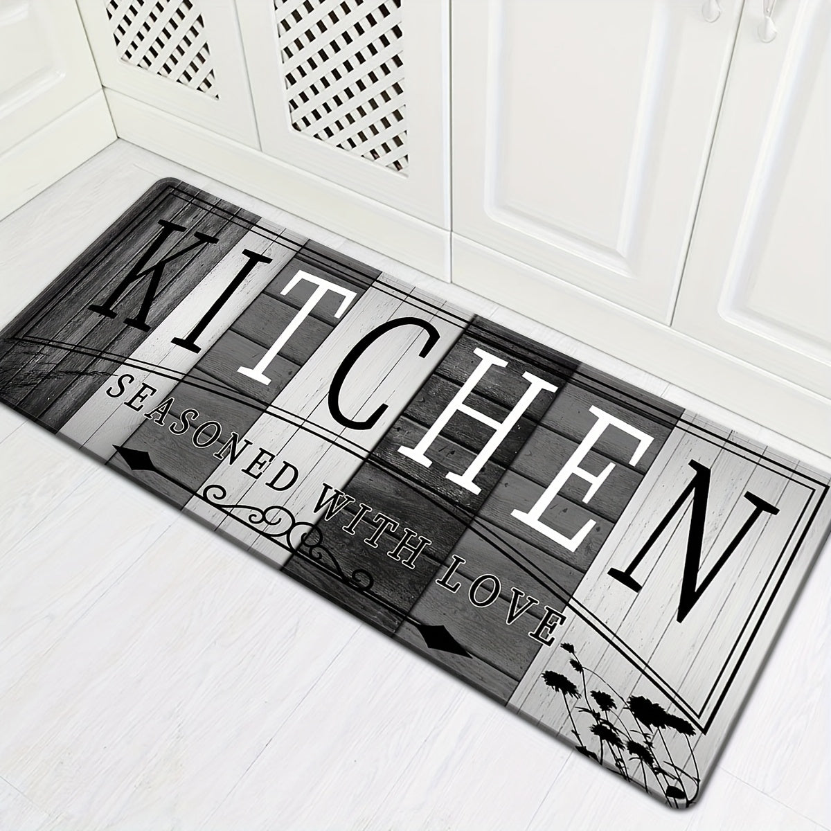 1 alfombra de cocina antideslizante premium - Alfombra de piso de poliéster duradera para cocina - Alfombra de pasillo, baño y cocina lavable y fácil de limpiar, accesorios de cocina - Decoración del hogar