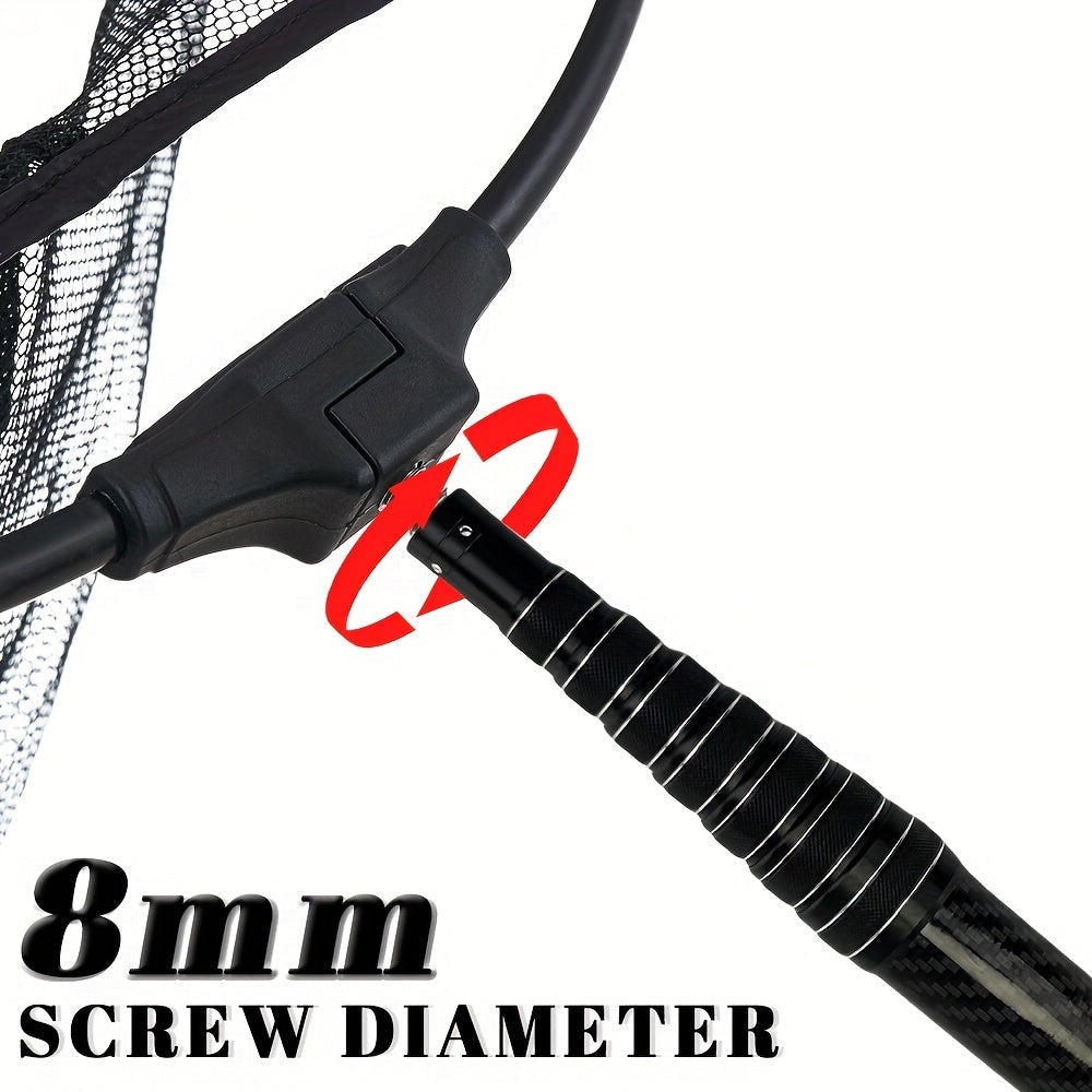 Marca MBLN, Red de enmalle de fibra de carbono, longitud plegada 58 cm, extendida hasta 385 cm, diámetro de la red 45 cm, 2 capas de tela de carbono + 2 capas de tela epoxi, equipo de pesca | Red de fibra de carbono | Red de pesca duradera, red de pesca